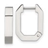 Chisel Stainless Steel Polished Squared Edges 4mm Hinged Hoop Earrings