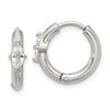 Chisel Stainless Steel Polished Marquise CZ Hinged Hoop Earrings