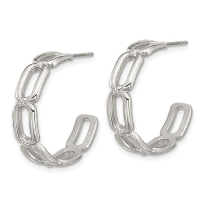 Chisel Stainless Steel Polished Open Link Post Hoop Earrings