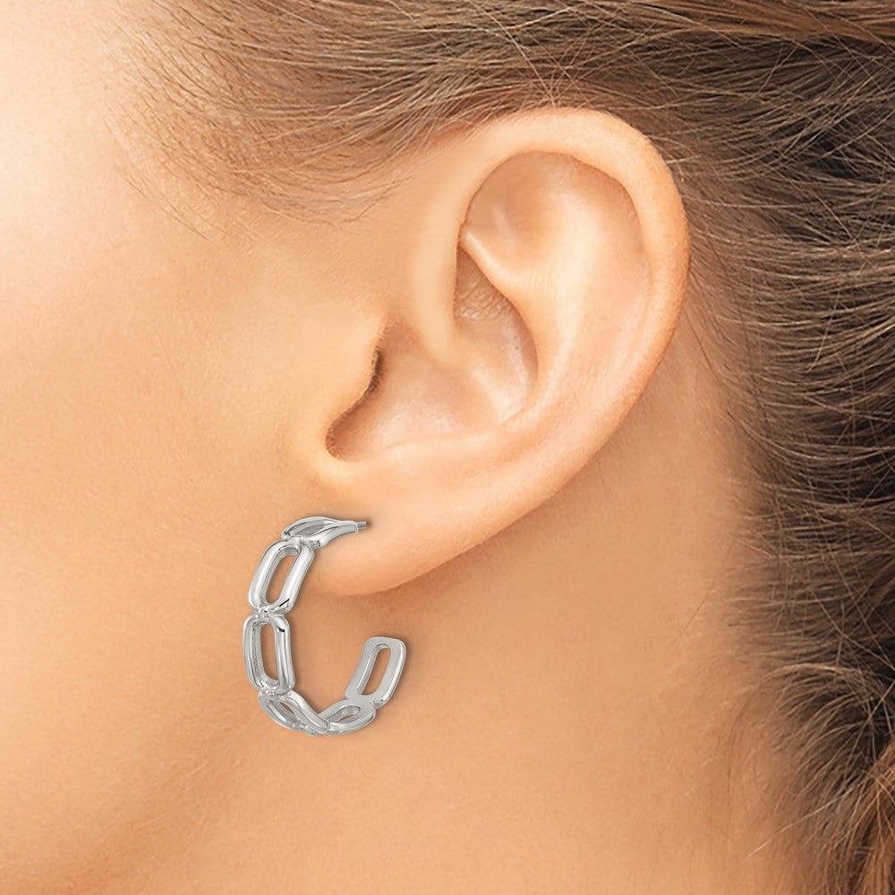 Chisel Stainless Steel Polished Open Link Post Hoop Earrings