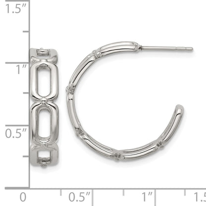 Chisel Stainless Steel Polished Open Link Post Hoop Earrings