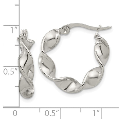 Chisel Stainless Steel Polished Twist Hoop Earrings