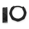 Chisel Stainless Steel Brushed Black IP-plated Faceted 4.5mm Hoop Earrings