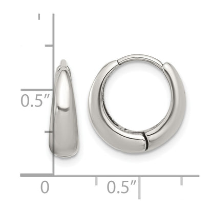 Chisel Stainless Steel Polished Tapered Hinged Hoop Earrings