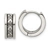 Chisel Stainless Steel Antiqued and Polished 5.5mm Hoop Earrings