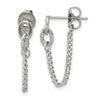 Chisel Stainless Steel Polished Chain Front and Back Post Dangle Earrings