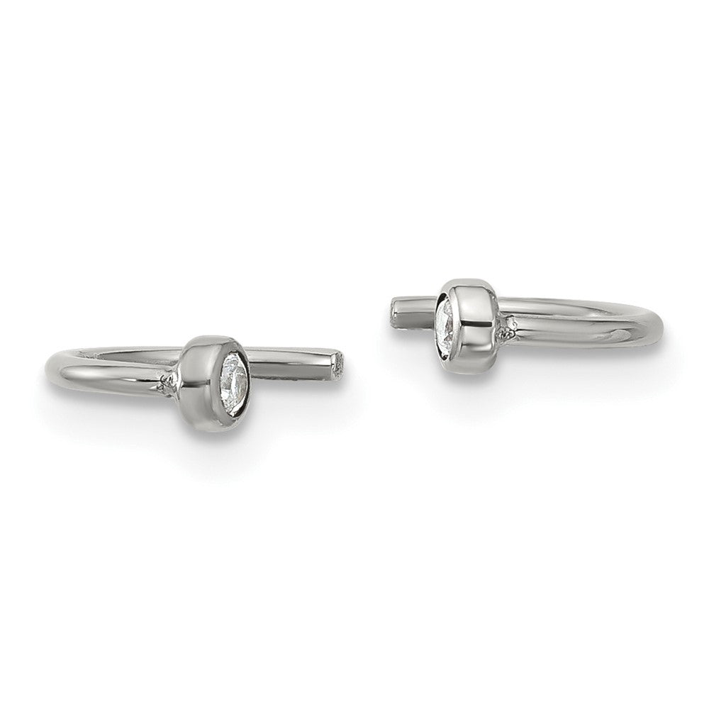 Chisel Stainless Steel Polished White Zircon Set of Two Nose Rings