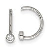 Chisel Stainless Steel Polished White Zircon Set of Two Nose Rings