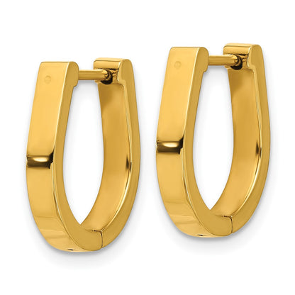 Chisel Stainless Steel Polished Yellow IP-plated 3mm Hoop Earrings