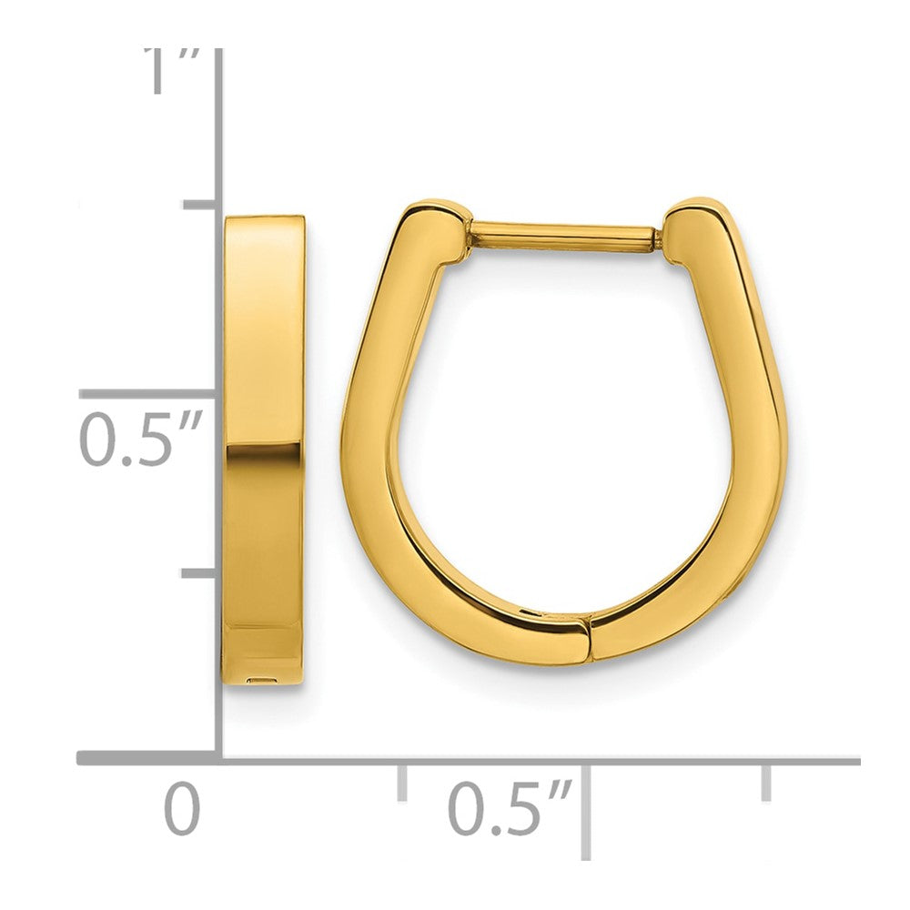 Chisel Stainless Steel Polished Yellow IP-plated 3mm Hoop Earrings