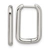 Stainless Steel Polsihed 2.5mm Square Hinged Hoop Earrings