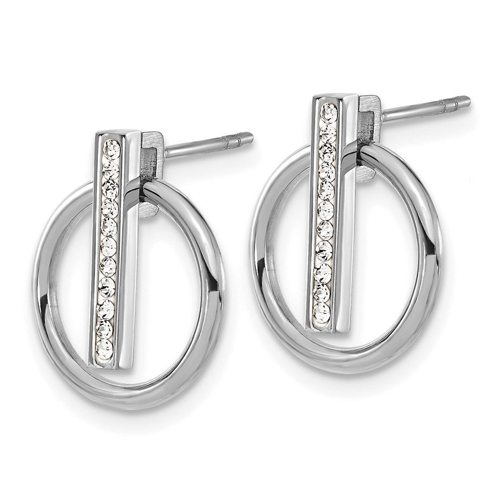 Chisel Stainless Steel Polished with Preciosa Crystal Post Dangle Earrings