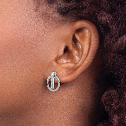 Chisel Stainless Steel Polished with Preciosa Crystal Post Dangle Earrings