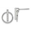 Chisel Stainless Steel Polished with Preciosa Crystal Post Dangle Earrings