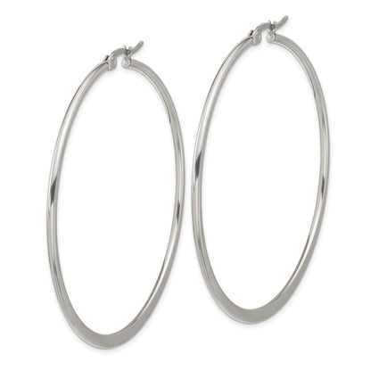 Stainless Steel Polished 57mm Diameter Hoop Earrings