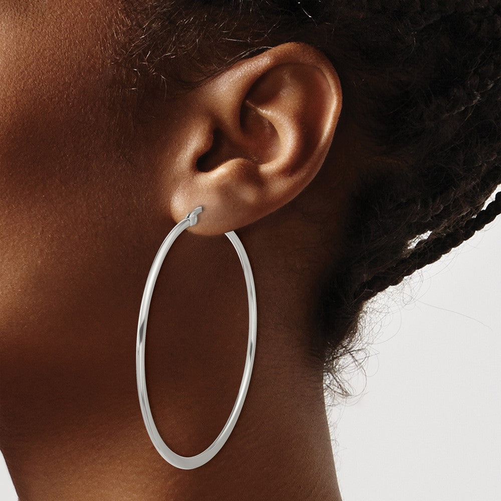 Stainless Steel Polished 57mm Diameter Hoop Earrings
