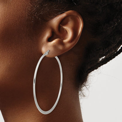 Stainless Steel Polished 57mm Diameter Hoop Earrings