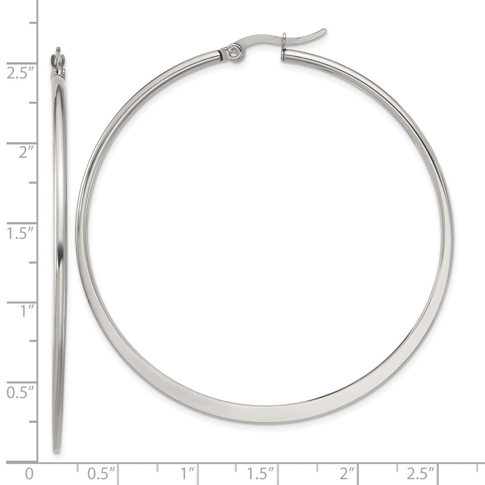 Stainless Steel Polished 57mm Diameter Hoop Earrings