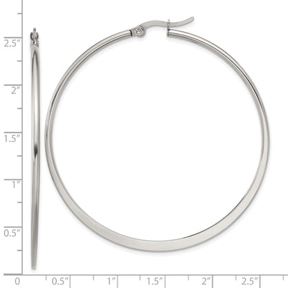 Stainless Steel Polished 57mm Diameter Hoop Earrings