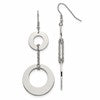 Chisel Stainless Steel Polished Circles Dangle Shepherd Hook Earrings