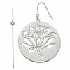 Chisel Stainless Steel Polished Flower Cut out Dangle Shepherd Hook Earrings
