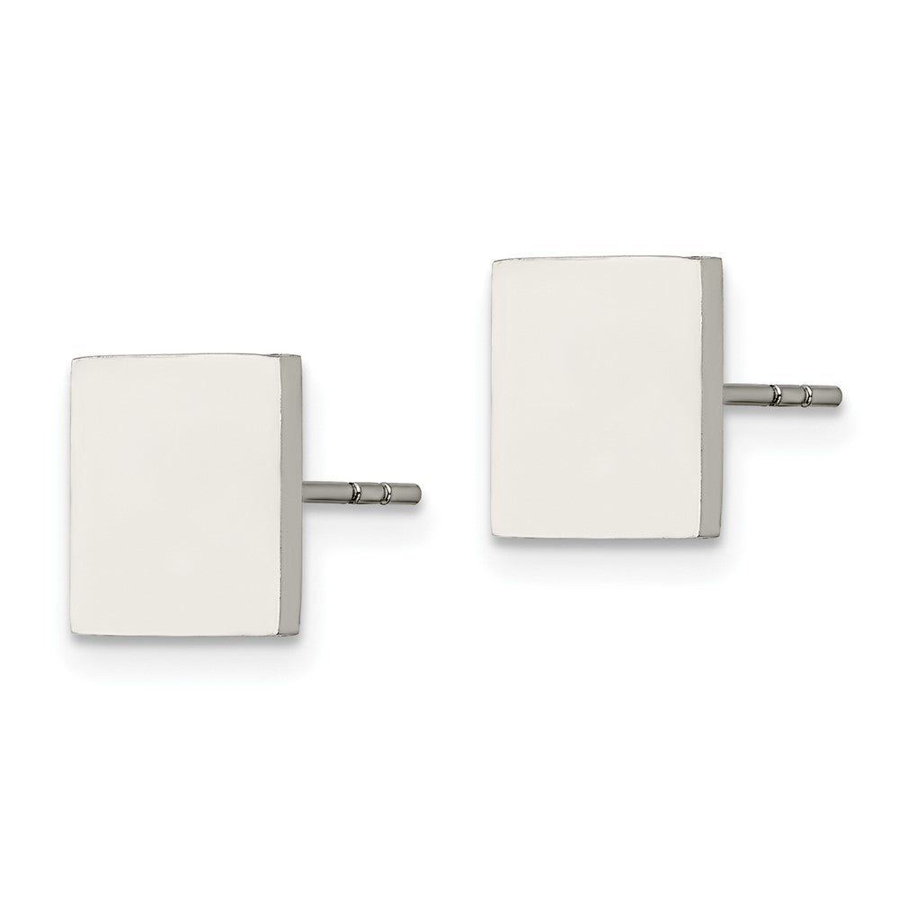 Chisel Stainless Steel Polished Square Post Earrings