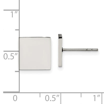 Chisel Stainless Steel Polished Square Post Earrings