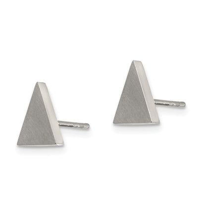 Chisel Stainless Steel Brushed Triangle Post Earrings