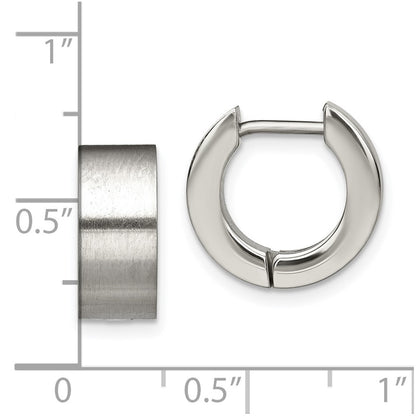 Chisel Stainless Steel Brushed Round 5mm Hinged Hoop Earrings