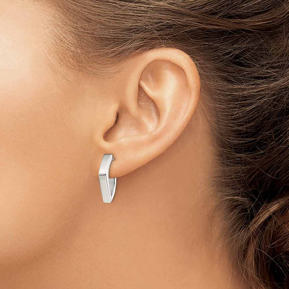 Chisel Stainless Steel Polished J Post Earrings