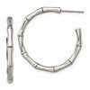 Chisel Stainless Steel Polished Bamboo Design J Hoop Post Earrings