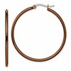 Chisel Stainless Steel Polished Brown IP-plated 40mm Diameter 2mm Hoop Earrings