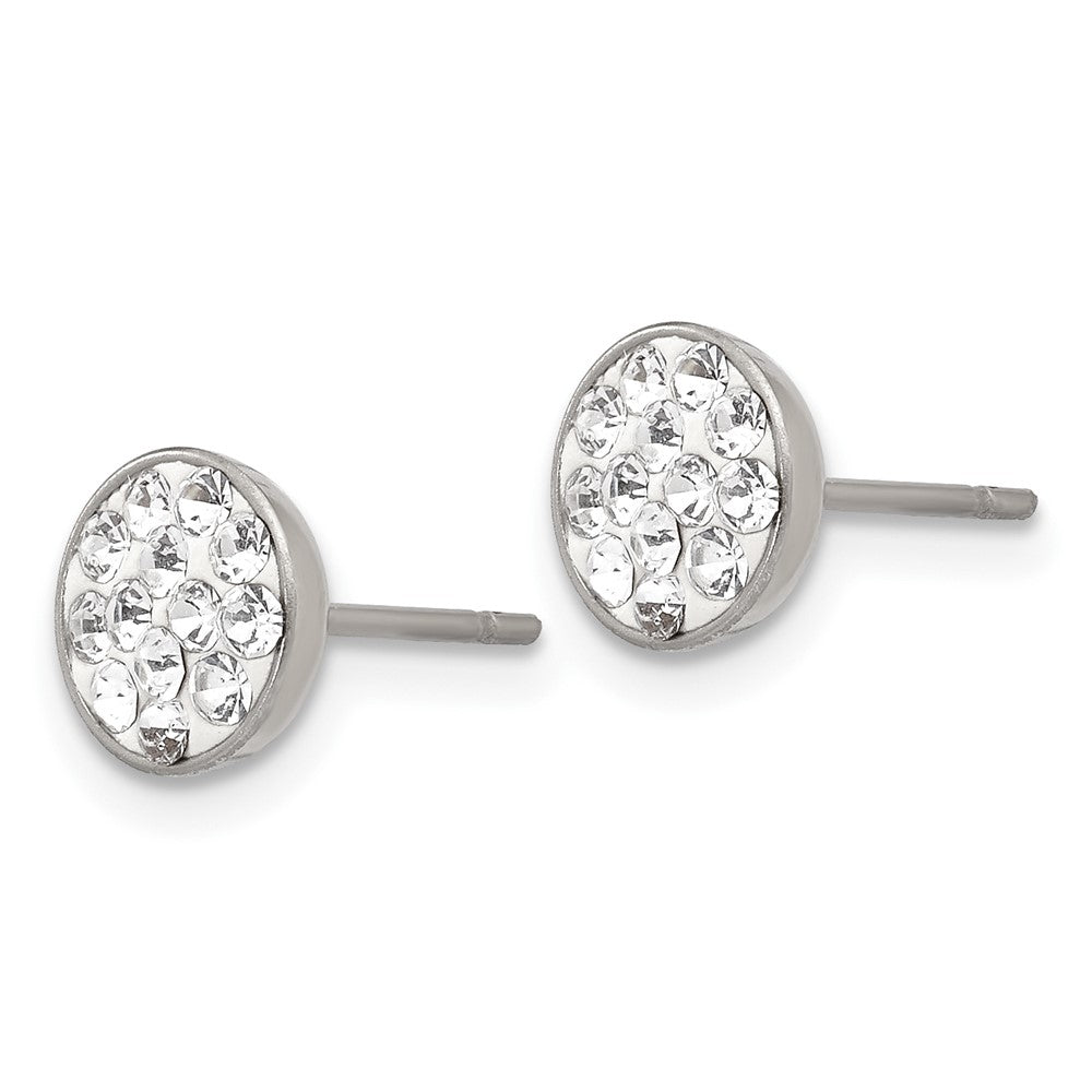 Chisel Stainless Steel Polished Clear Crystal Post Earrings