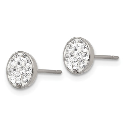 Chisel Stainless Steel Polished Clear Crystal Post Earrings