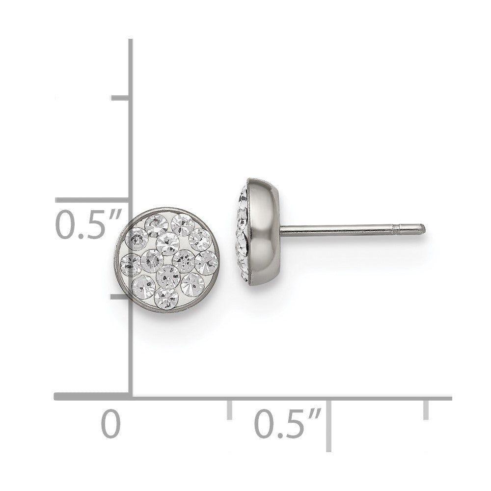 Chisel Stainless Steel Polished Clear Crystal Post Earrings