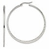Chisel Stainless Steel Polished and Textured 50mm Diameter Hoop Earrings