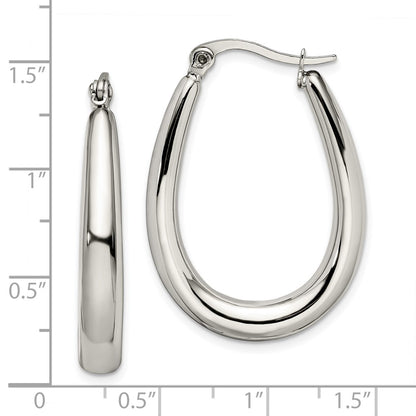 Chisel Stainless Steel Polished Teardrop Hollow Hoop Earrings