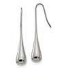 Chisel Stainless Steel Polished Shepherd Hook Earrings