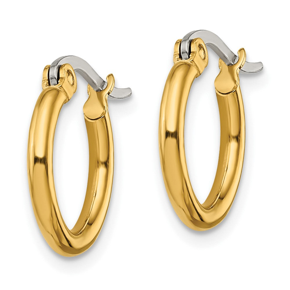 Chisel Stainless Steel Polished Yellow IP-plated 15.5mm Diameter 2mm Hoop Earrings