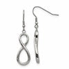Chisel Stainless Steel Polished Infinity Dangle Shepherd Hook Earrings