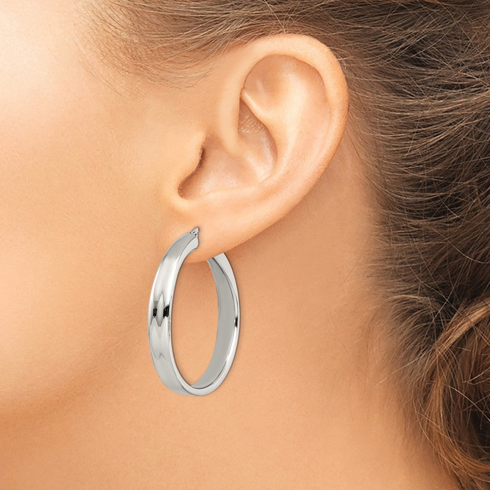 Chisel Stainless Steel Polished 6.75mm Hoop Earrings