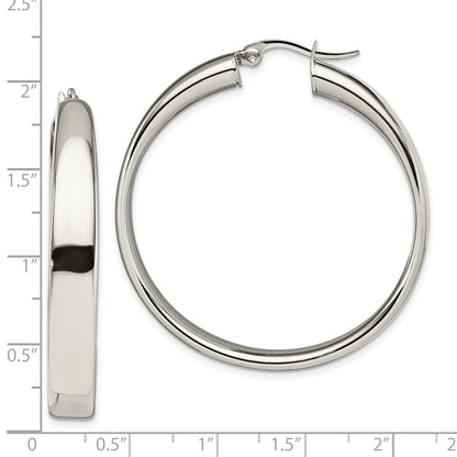 Chisel Stainless Steel Polished 6.75mm Hoop Earrings