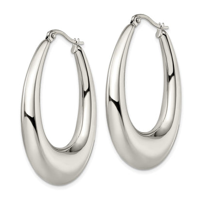 Chisel Stainless Steel Polished Teardrop Hoop Earrings