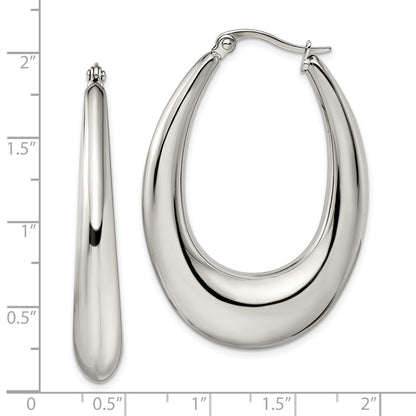 Chisel Stainless Steel Polished Teardrop Hoop Earrings