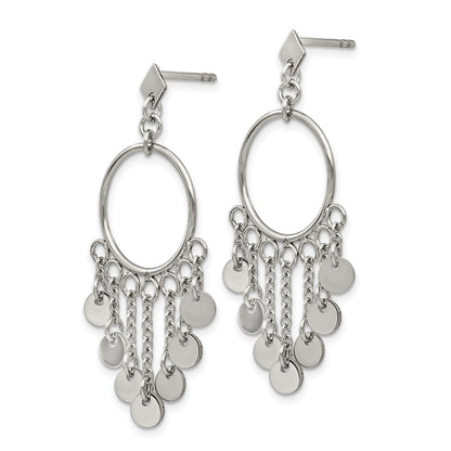 Chisel Stainless Steel Polished Post Dangle Earrings