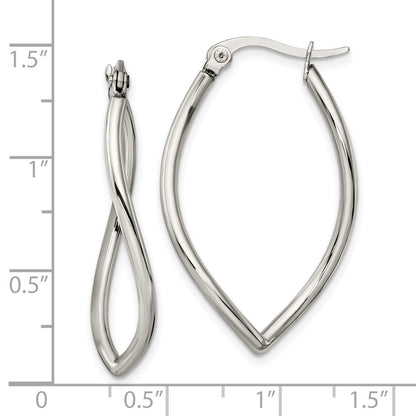 Chisel Stainless Steel Polished Wavy Hoop Earrings