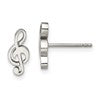 Chisel Stainless Steel Polished Treble Clef Post Earrings