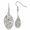 Chisel Stainless Steel Polished Flower Dangle Shepherd Hook Earrings