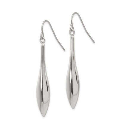 Chisel Stainless Steel Polished Dangle Shepherd Hook Earrings