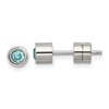 Chisel Stainless Steel Polished Blue CZ December Birthstone Post Earrings